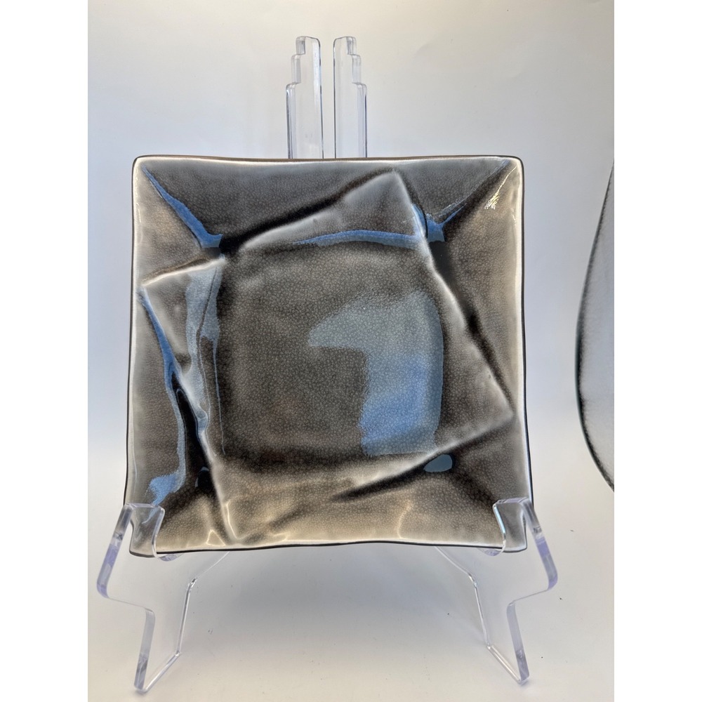 Pier 1 Candle Plate Black/White Modern Decor‎ 7 in square